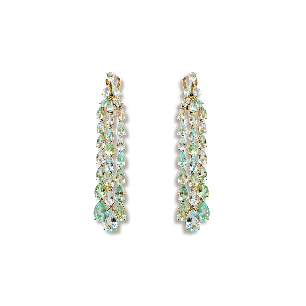 Boucles D'oreilles En Or 10 Carats Avec Tourmaline Paraïba - Fait Main - Cadeau Pour Femmes